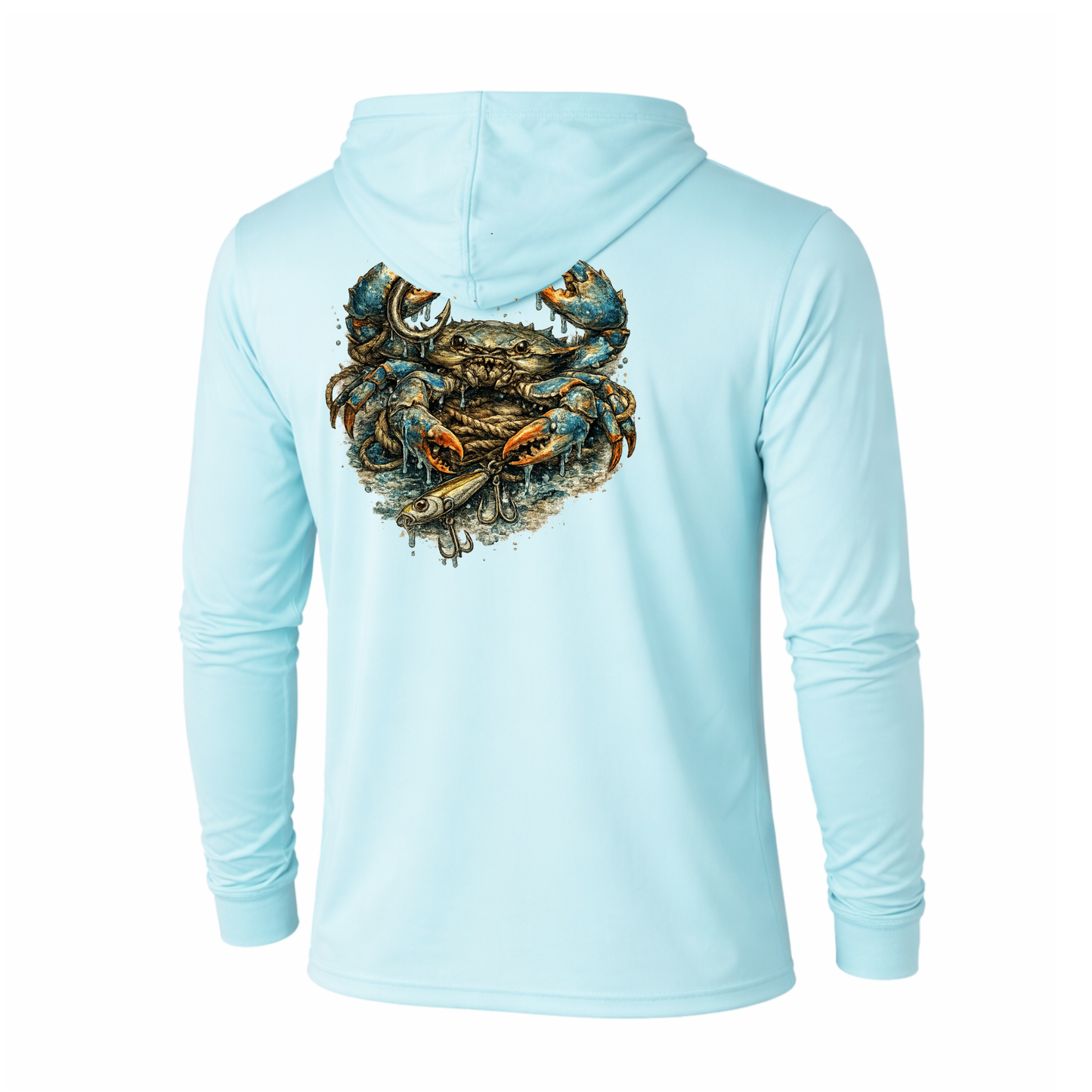 BAITED Offshore Performance Fishing Hoodie – Crab – White