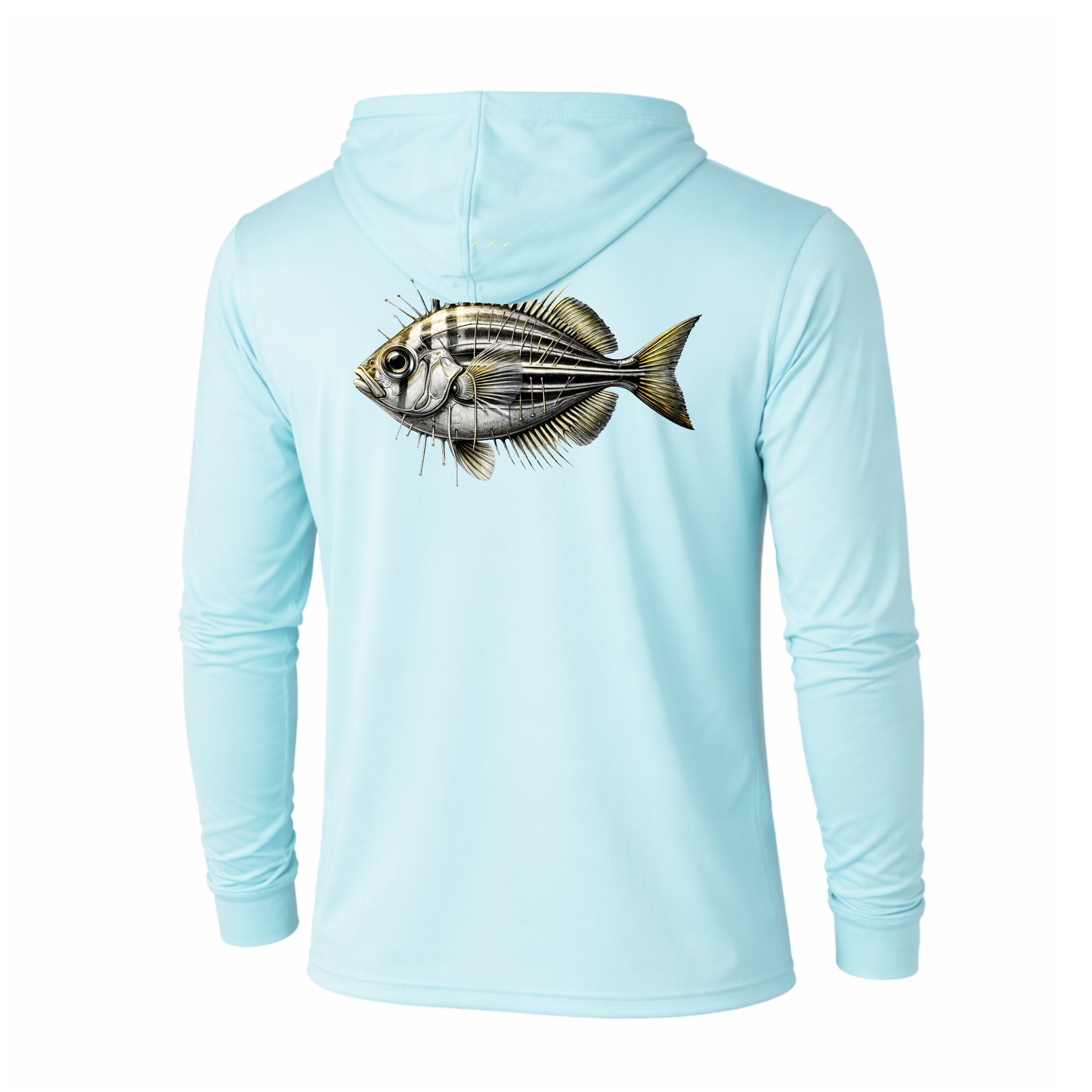 BAITED Offshore Performance Fishing Hoodie – Pin Fish- White