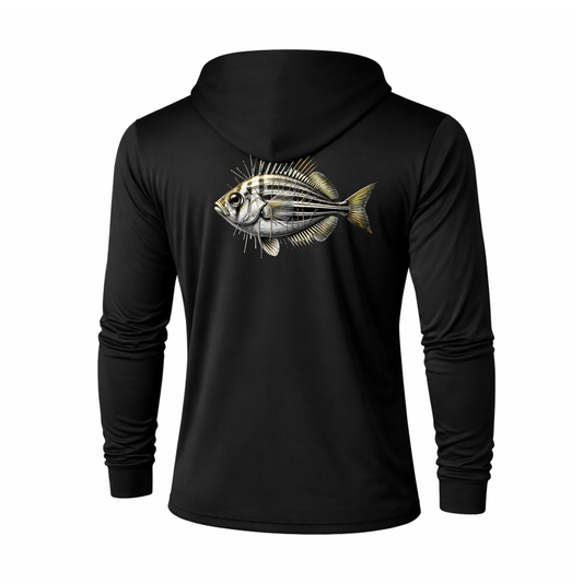 BAITED Offshore Performance Fishing Hoodie – Pin Fish- White