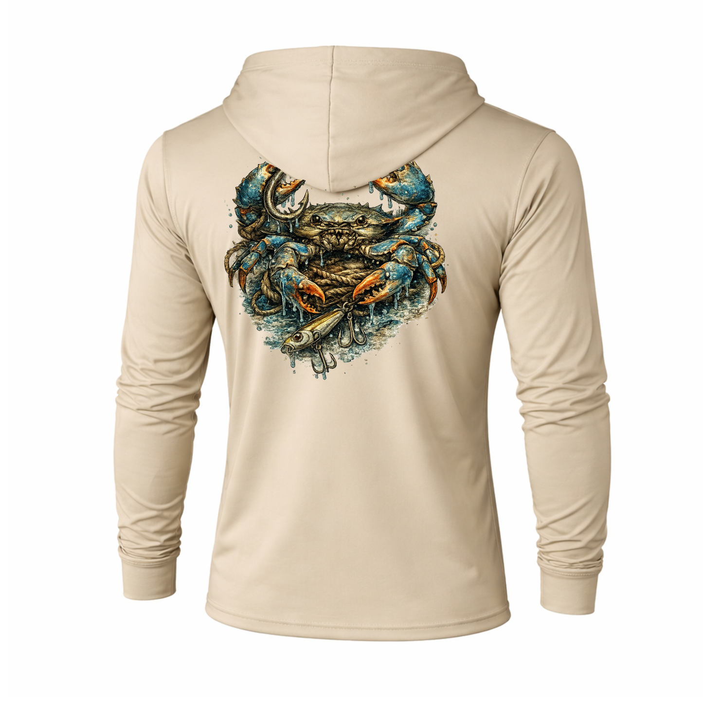 BAITED Offshore Performance Fishing Hoodie – Crab – White