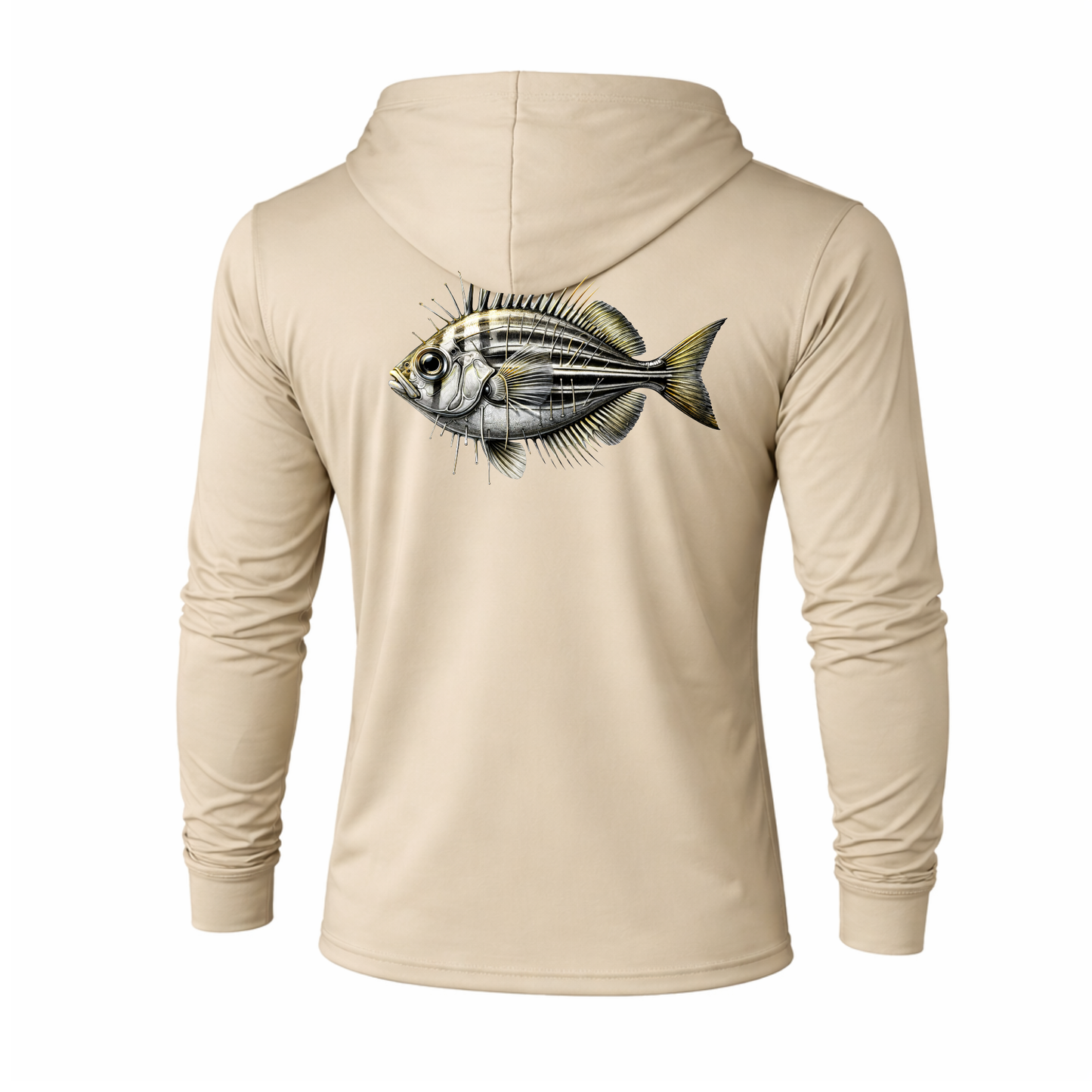 BAITED Offshore Performance Fishing Hoodie – Pin Fish- White