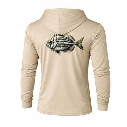 BAITED Offshore Performance Fishing Hoodie – Pin Fish- White